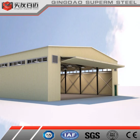 Hangar prefabbricato leggero con struttura in acciaio per aeromobili